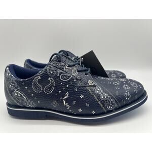 G/FORE Bandana Gallivanter Golf Shoes Navy Twilight Pebble Leather Size 7.5